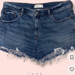 Abercrombie curve love mid-rise denim shorts